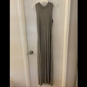 Gray Maxi Dress Halter Open Back Size Small
